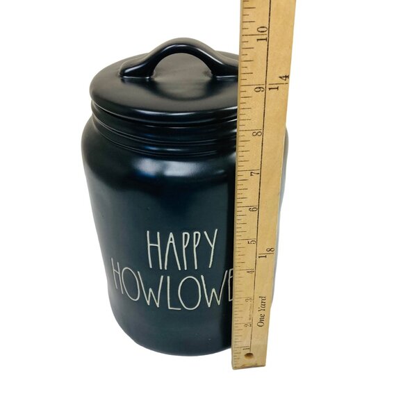 Rae Dunn "Happy Howloween" Black Ceramic Canister Cookie Jar Halloween Decor - Picture 6 of 6